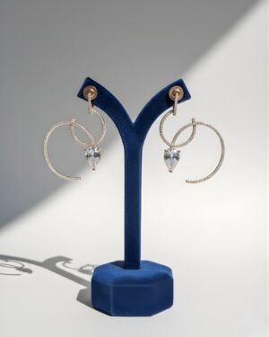 Aria Solitaire Hoop Earrings